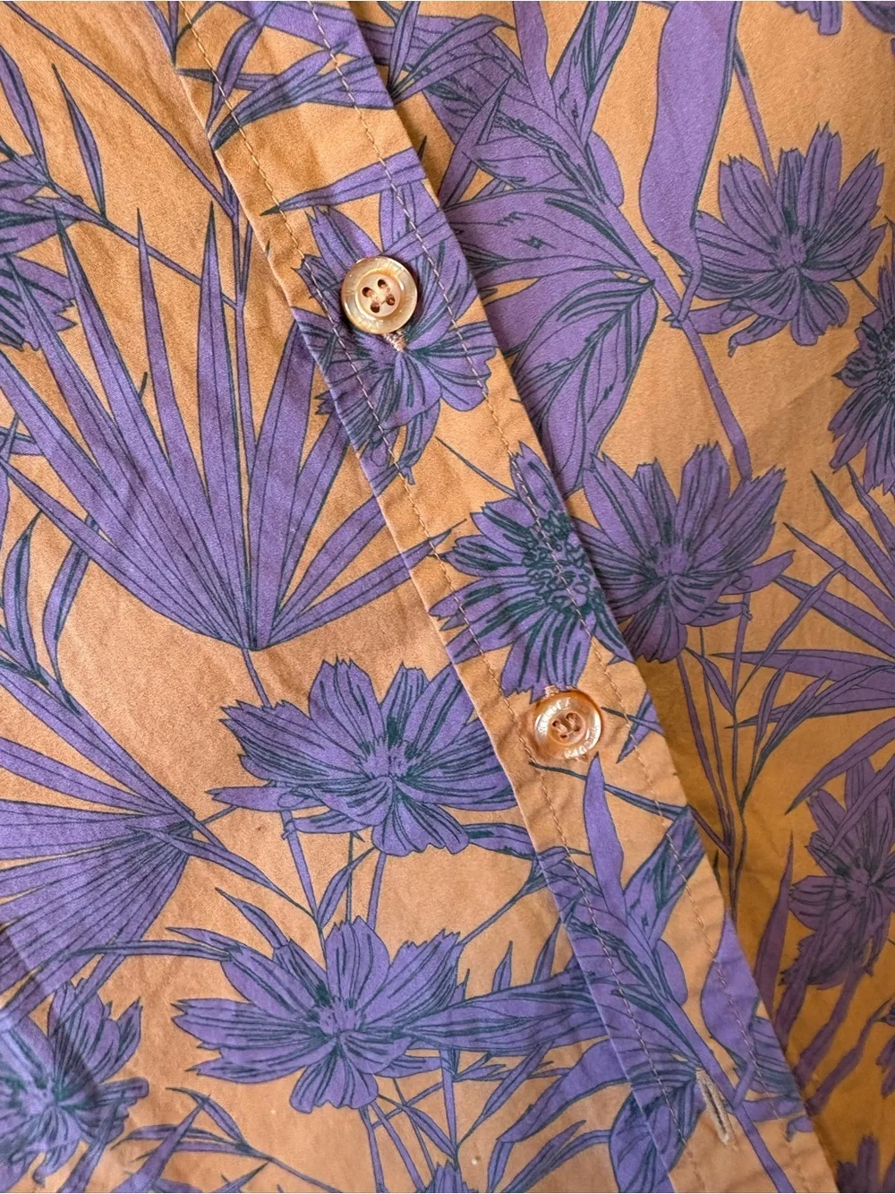 WILDFANG the empower Hawaiin print Orange & Purple Floral Button-Up Shirt - Picture 6 of 8